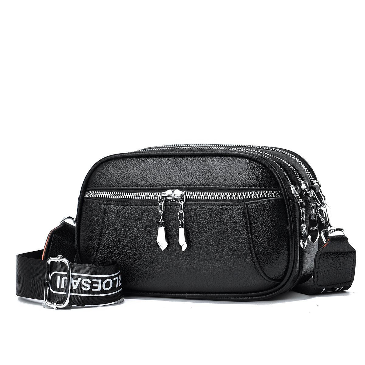 

Повседневная маленькая сумка популярная простая сумка через плечо универсальная модная женская сумка сумка с широким плечевым ремнем 22*11*14 чёрный