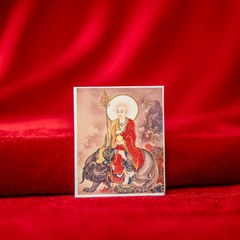 Taoist Buddhist Immortal Gold-Painted Thangka Canvas: Ksitigarbha, Lao Jun, Guanyin