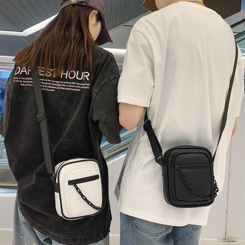 Trendy brand messenger bag men's backpack new trendy ins casual men's bag trendy fashion PU texture shoulder bag