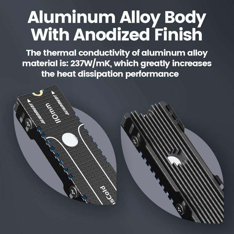 JEYI 22110 SSD Heatsink M.2 NVME Radiator Aluminum Alloy PS5 M.2 PCIE SATA SSD Efficient Radiator with Thermal Silicone pad
