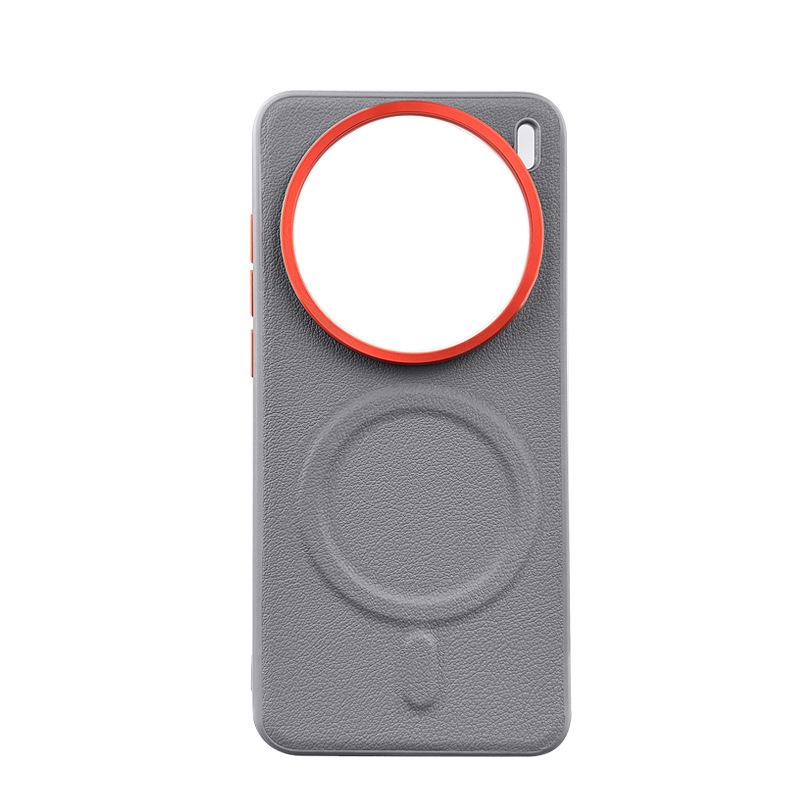 

Магнитный кожаный чехол для телефона Vivo X100 Ultra для изогнутого экрана - Полная защита краев, Дизайн с большим отверстием. VIVO X100 Ultra