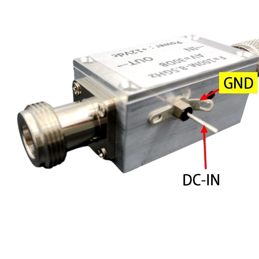 RF Signal Booster Low Noise for 100MHz 8500MHz with 30dB Gain and 15dBm Stable Output Power in CNC Metal Housing