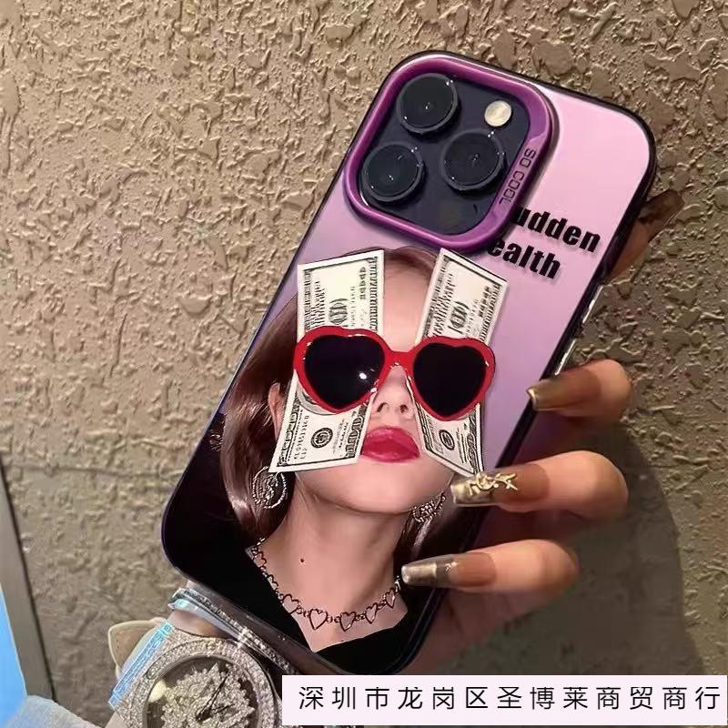 New European and American applicable iphone16 mobile phone case Apple 15promax/14 creative 13pro12 sunglasses 11xr