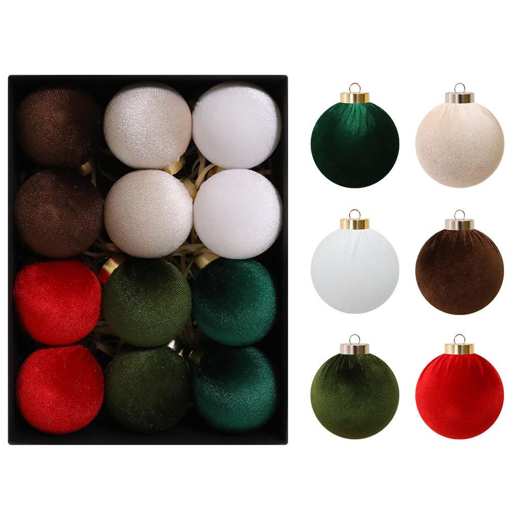 8cm*8cm Christmas Velvet Christmas Balls, Christmas Tree Decorations, Window Displays