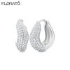 925 Sterling Silver Needle Luxury 18K Gold-color Hoop Earrings for Women Fashion Zircon Earrings Wedding Fine Jewelry Wholesale