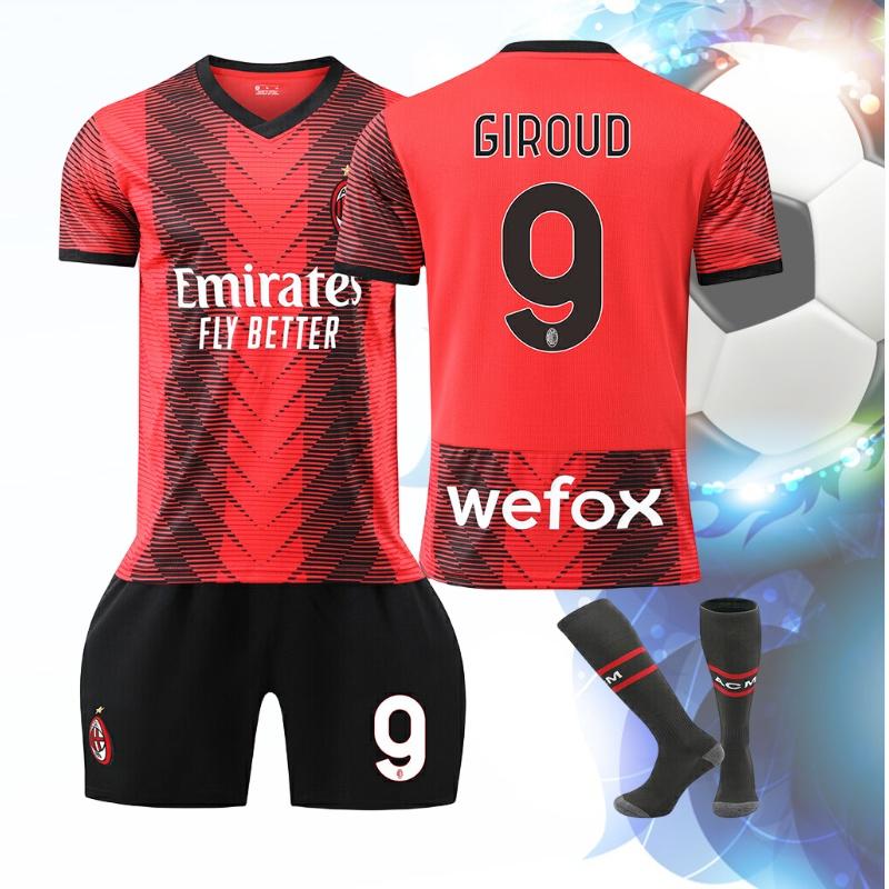 2324 Nová sezóna Ac Domácí dresový set Ne. 9 Giroud č. 17 Leo č. 11 Ibra č. 19 Theo Fotbalový dres