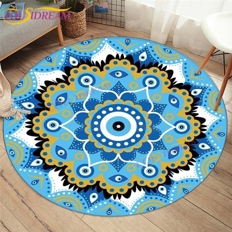 Evil Eye Covor Covor Decoratiuni Interioare Hamsa Palm Mandala Covor Covor Sufragerie Covor Boho Chic Rotund Scaun Covor Rotund