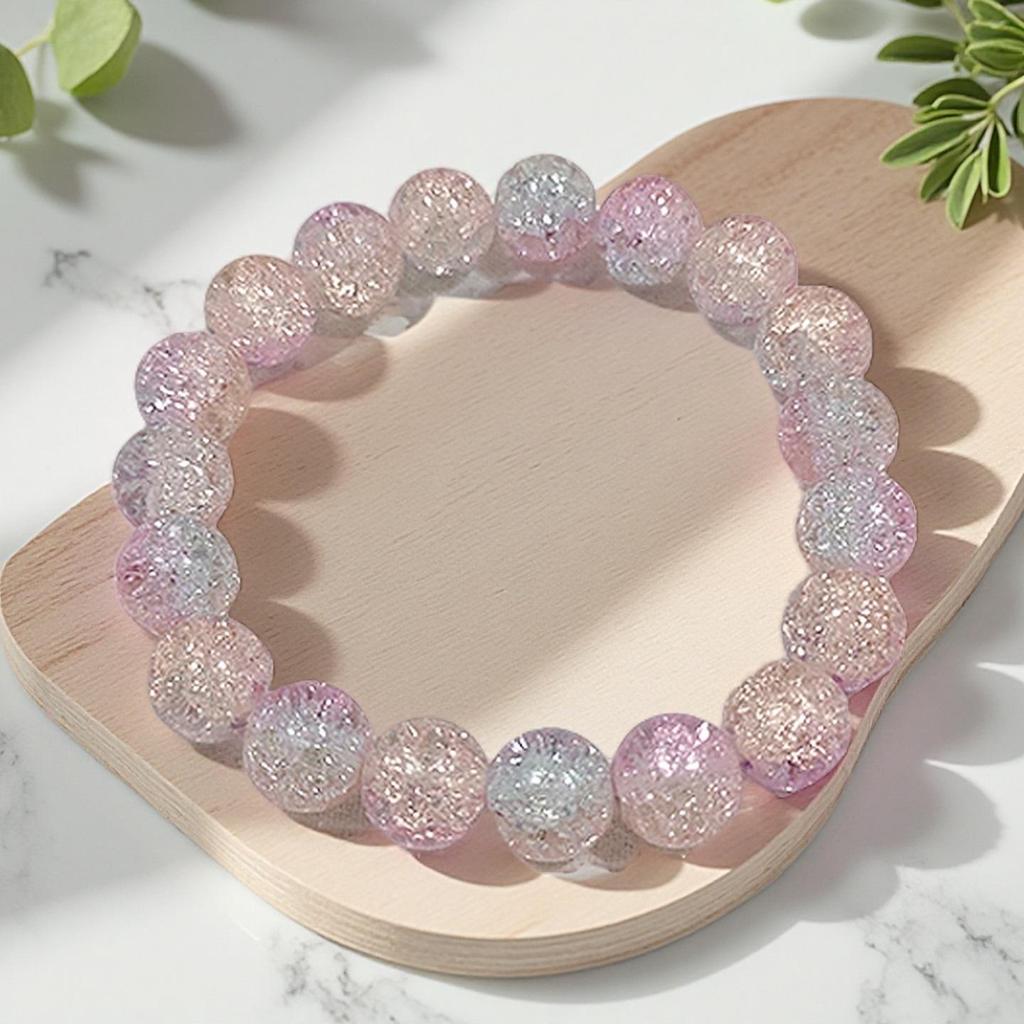 10mm Dopamine Jade Crushed Glass Bracelet: Women's Light Luxury Fidget Beaded Bracelet