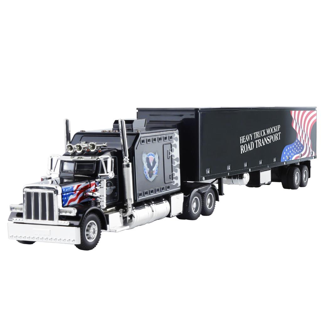 1:24 Peterbilt 389 American Heavy-duty Truck Alloy Model Car Diecast Vehicle Sound Light Gift Collectible Display