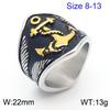 2026 European and American Domineering Casting Anchor Ring, Retro Personality Smearing Oil Pirate Series Men's Ring