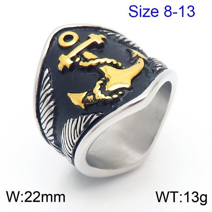 2026 European and American Domineering Casting Anchor Ring, Retro Personality Smearing Oil Pirate Series Men's Ring