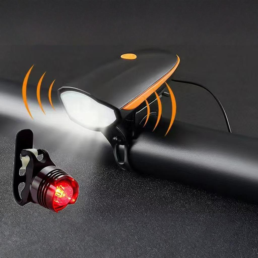 Light Usb Led  With Horn Mountain Bike Dark Night Outdoor Riding Headlight  Accessories