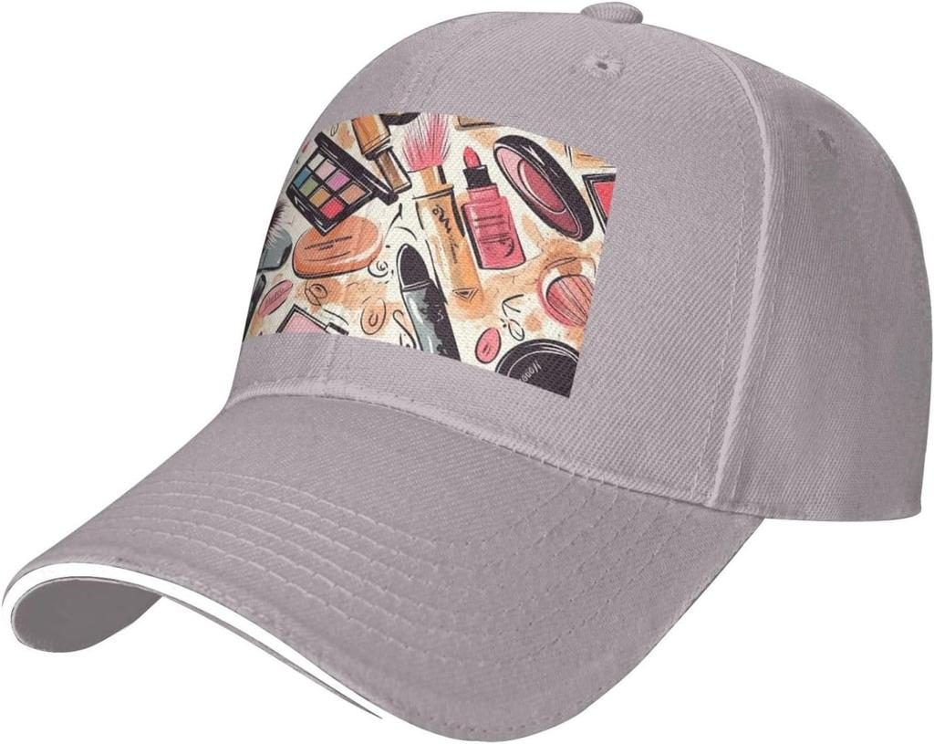 Makeup Cosmetic Pattern Baseball Cap Adjustable Polyester Print Casual Summer Dad Hat