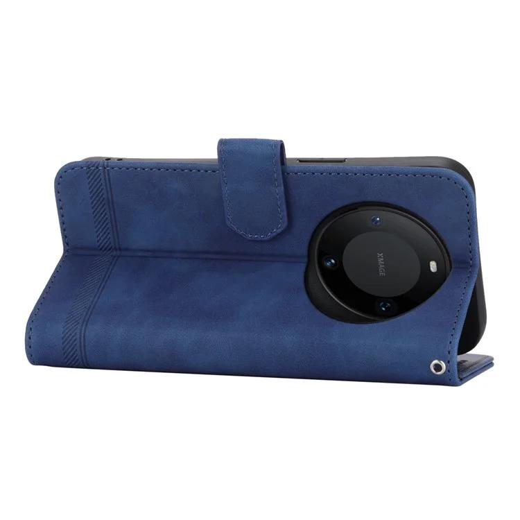 DF-03 PU Leder Stand Hülle für Huawei Mate 60 Pro Linien Aufgedruckte Telefonhülle Brieftasche