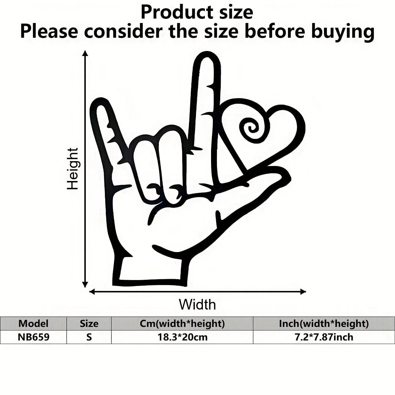 ASL Я люблю тебя Металлическое настенное искусство Для помещений и улицы Скульптура Романтический декор Образовательный язык жестов разноцветный