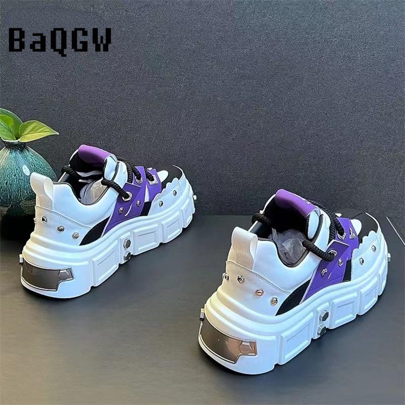 Цветные блоки дизайнерские шнурки на толстой подошве увеличивающие рост повседневные — фото 7