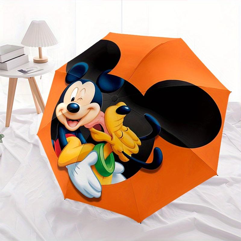 Mickey Mouse Pluto Automatic Umbrella - Tri-fold Portable Umbrella, Best Holiday Gift for Men and Women, Durable Iron Frame, Playful Design,