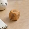 Gamified Reading Accessory Wooden Decision Dice, 6-Sided Wood Engraved Quotes Prompt, Natural Literary Habit Forming Tool Charm, Fun Companion