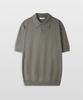 MANNERGRAM Nouvelle Fine Cashmere Cotton Polo Short Sleeve Knit Moss Grey