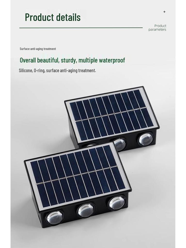 Solar Wall Light for Villa, Courtyard, Garden, Patio, Balcony, Stairway, Hallway, and Decorative Use