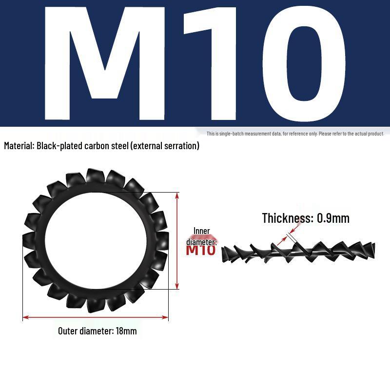 Carbon Steel Zinc-Plated Lock Washer with Inner and Outer Teeth