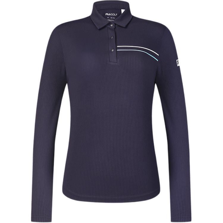 FILA Golf Series Fashion Comfortable Soft Dry Long Sleeve Polo Shirt Women tops Legendary-Blue A11W445201F-NV