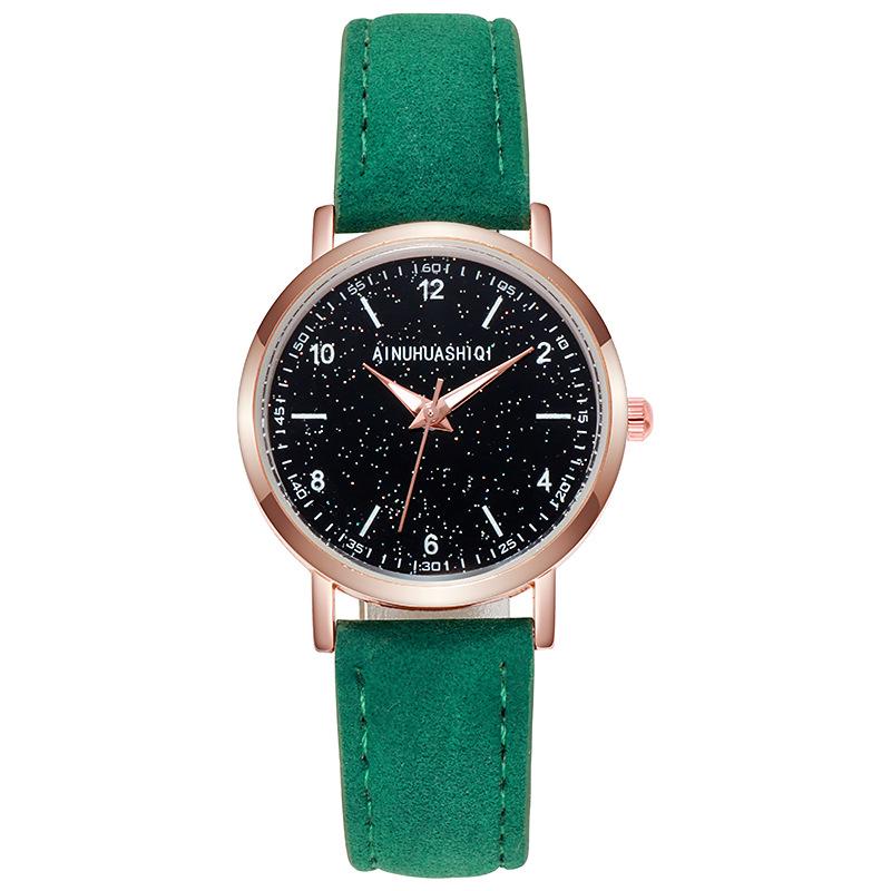 Fashion Quartz Analog Watches for Women Leather Strap Starry Sky Watch Casual Business Watch