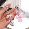 Star Y2K Fashion Keychain Flower Acrylic Keyring Fresh Kawaii Key Holder Bag Backpack