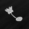 Butterfly-Belly Button Rings Stainless Steel Navel Piercing Jewelry Navel Ring Barbell for Women Girls Dangle Belly Ring