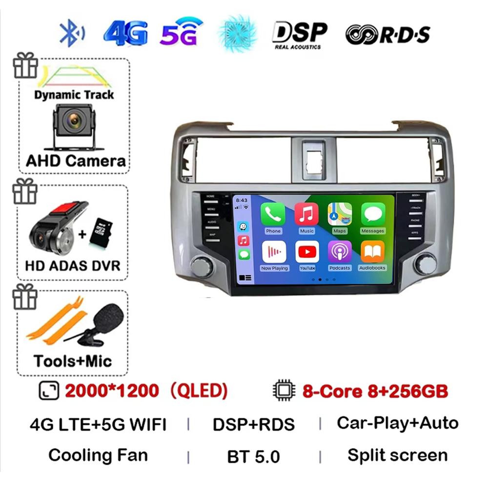 2Din Android 14 Auto Radio Per Toyota 4Runner 2014 - 2025 Lettore Multimediale WiFi BT Carplay 4G GPS