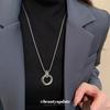 Cold Wind Round Multi-layer Pendant Circle Necklace Korean Trend Niche Sweater Chain Light Luxury Neck Chain Women