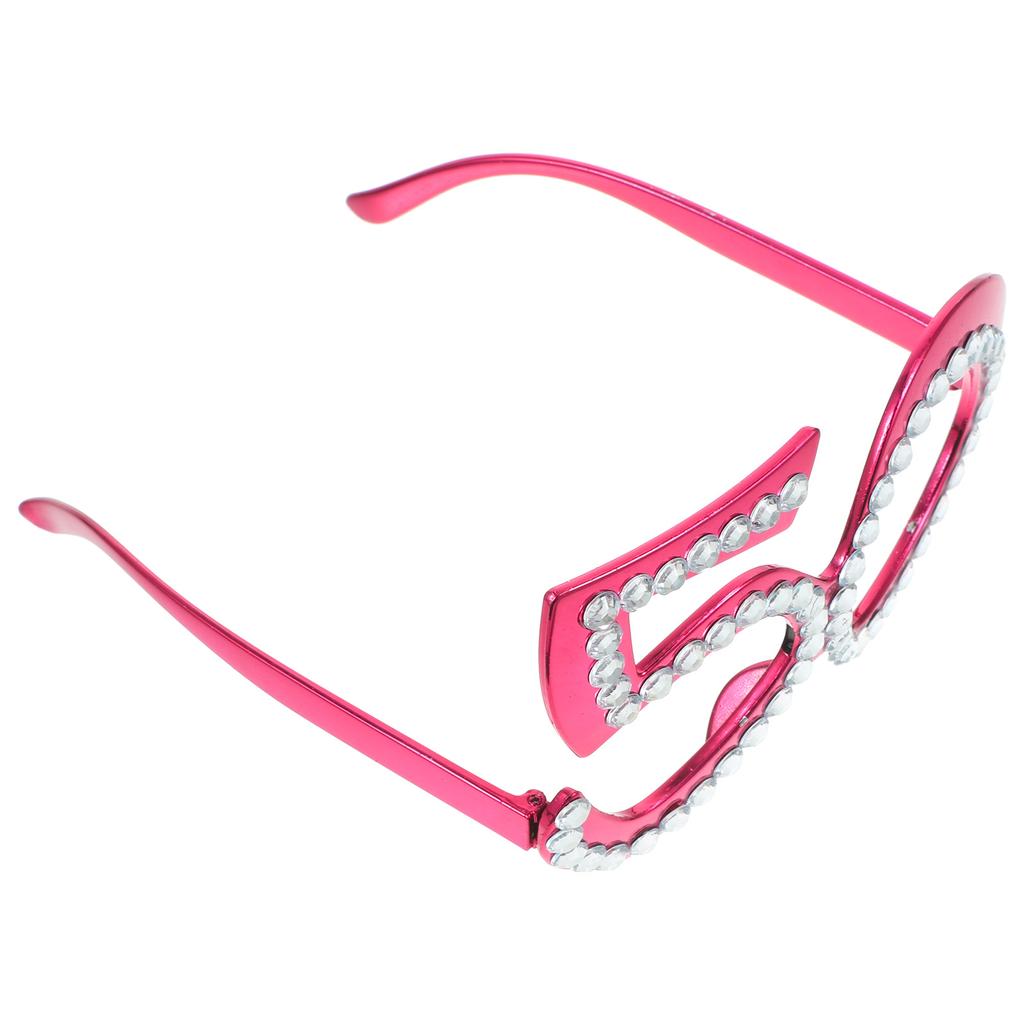 1 Pair of 50th Birthday Eyeglasses Rhinestone Number Glasses Celebration Party Favors for Adults