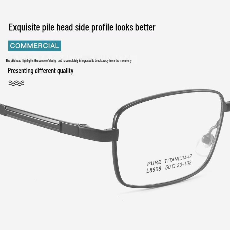 Versatile Pure Titanium Folding Eyeglasses Frame, Prescription-Ready, Anti-Blue Light, Portable & Business-Friendly