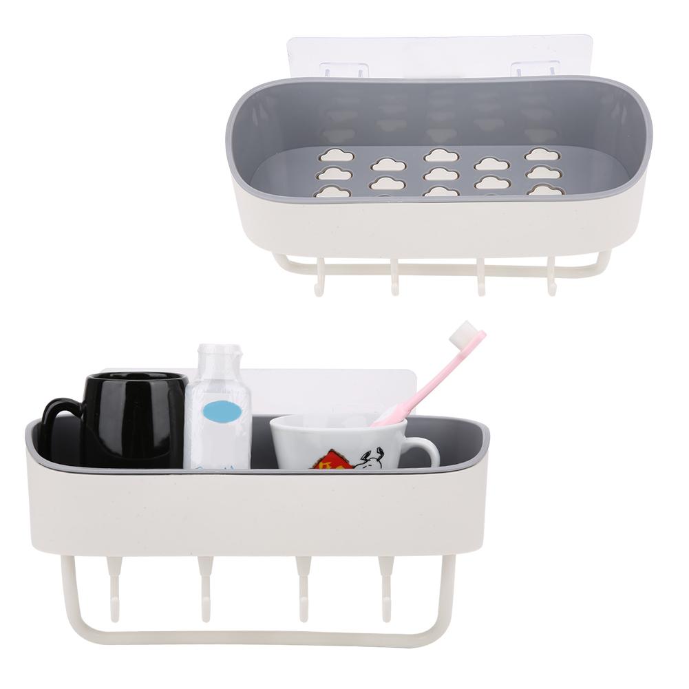 Bez wiercenia, montowany na ścianie półka łazienkowa, organizer na szampon i żel pod prysznic, akcesoria(Beżowy )