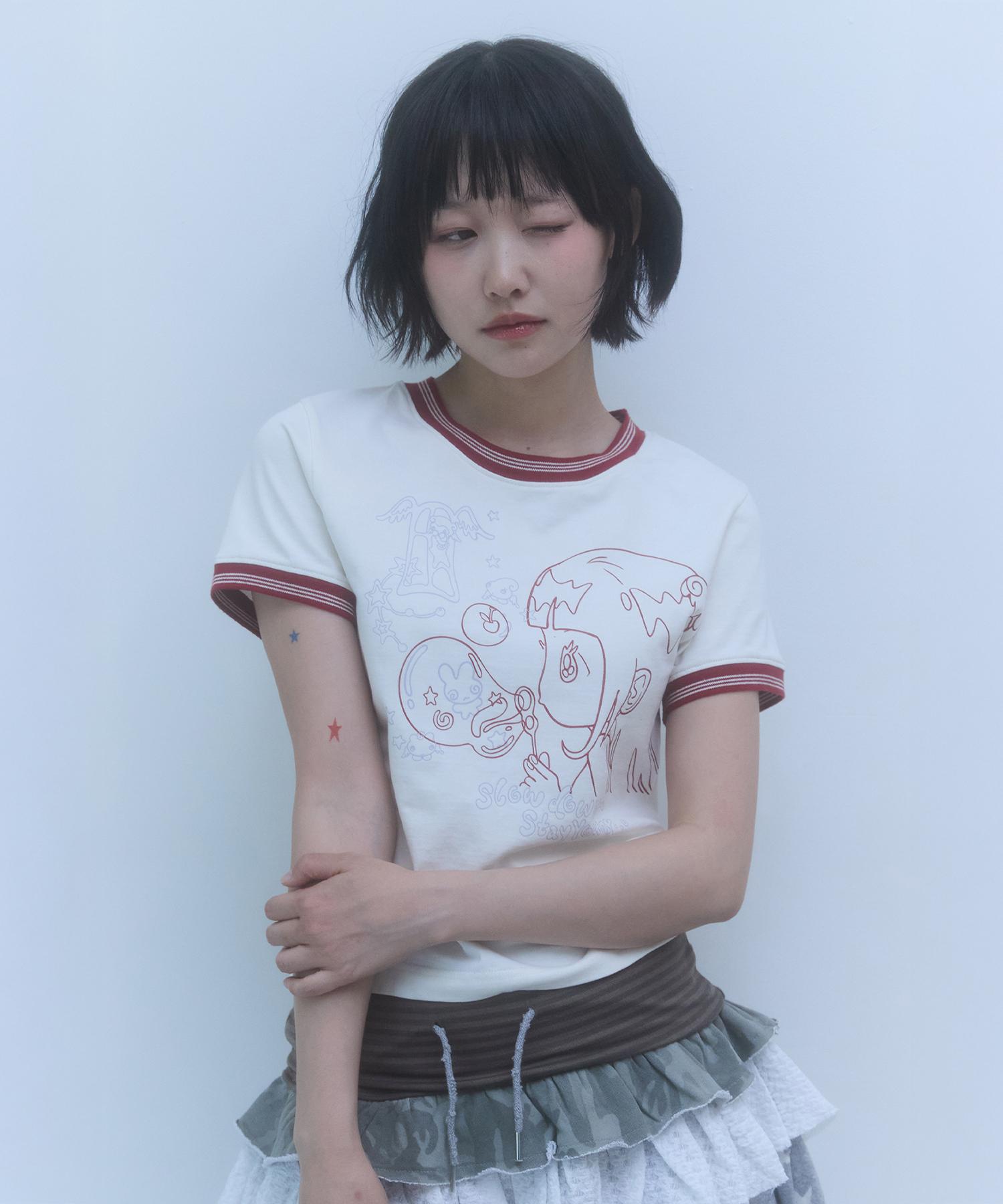 Kirsh X Sunonebird Ringer T-Shirt [Light Yellow] 2