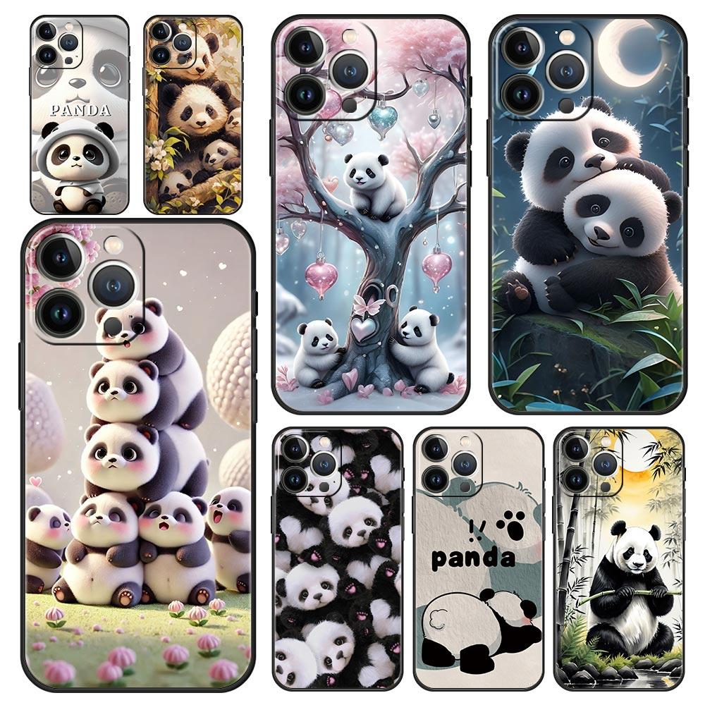 Baby Panda Phone Case Cover for iPhone 17 16 15 14 13 12 Pro Max 11 Pro Max 17 AIR Plus Shockproof Soft TPU Shell Fundas Capas