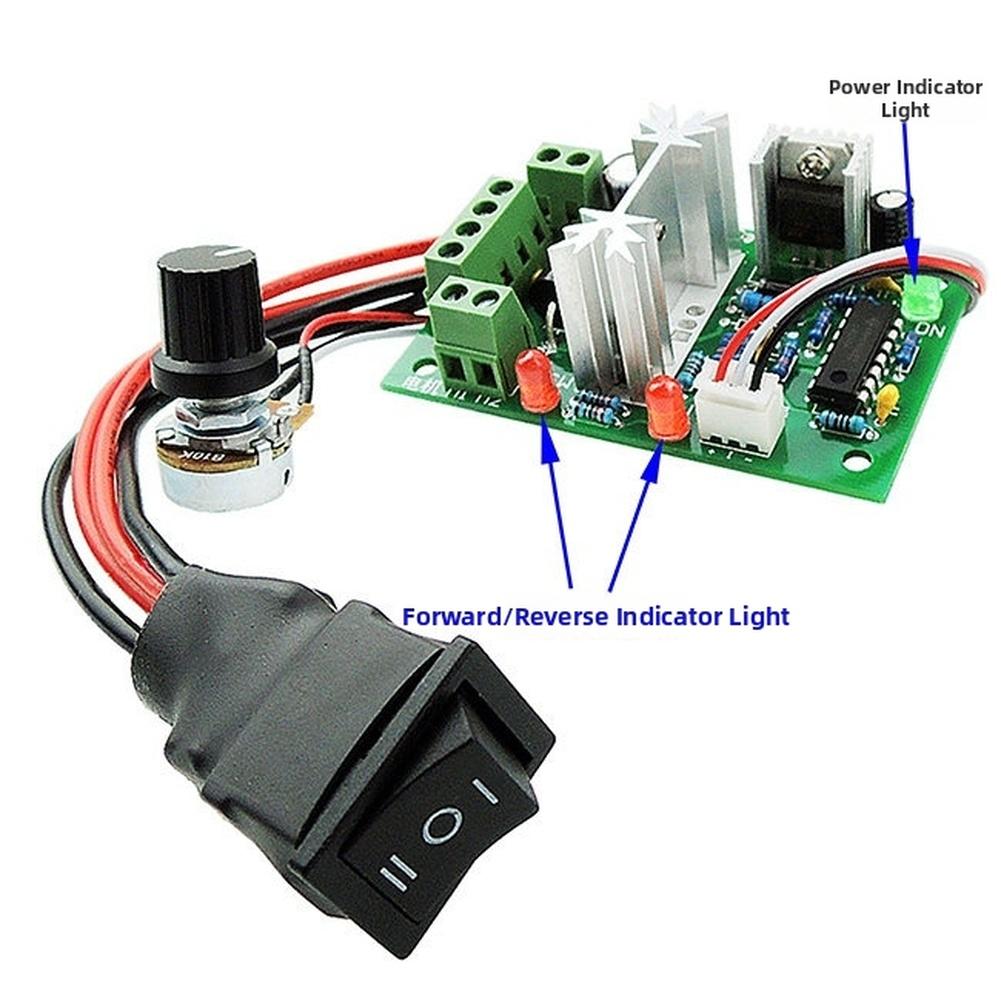 Gleichstrommotor für PWM-Drehzahlregler 120W Eingangsspannungsbereich 10V 12V 24V 30V Vorwärts-Rückwärts-Drehung Externer Potentiometerknopf