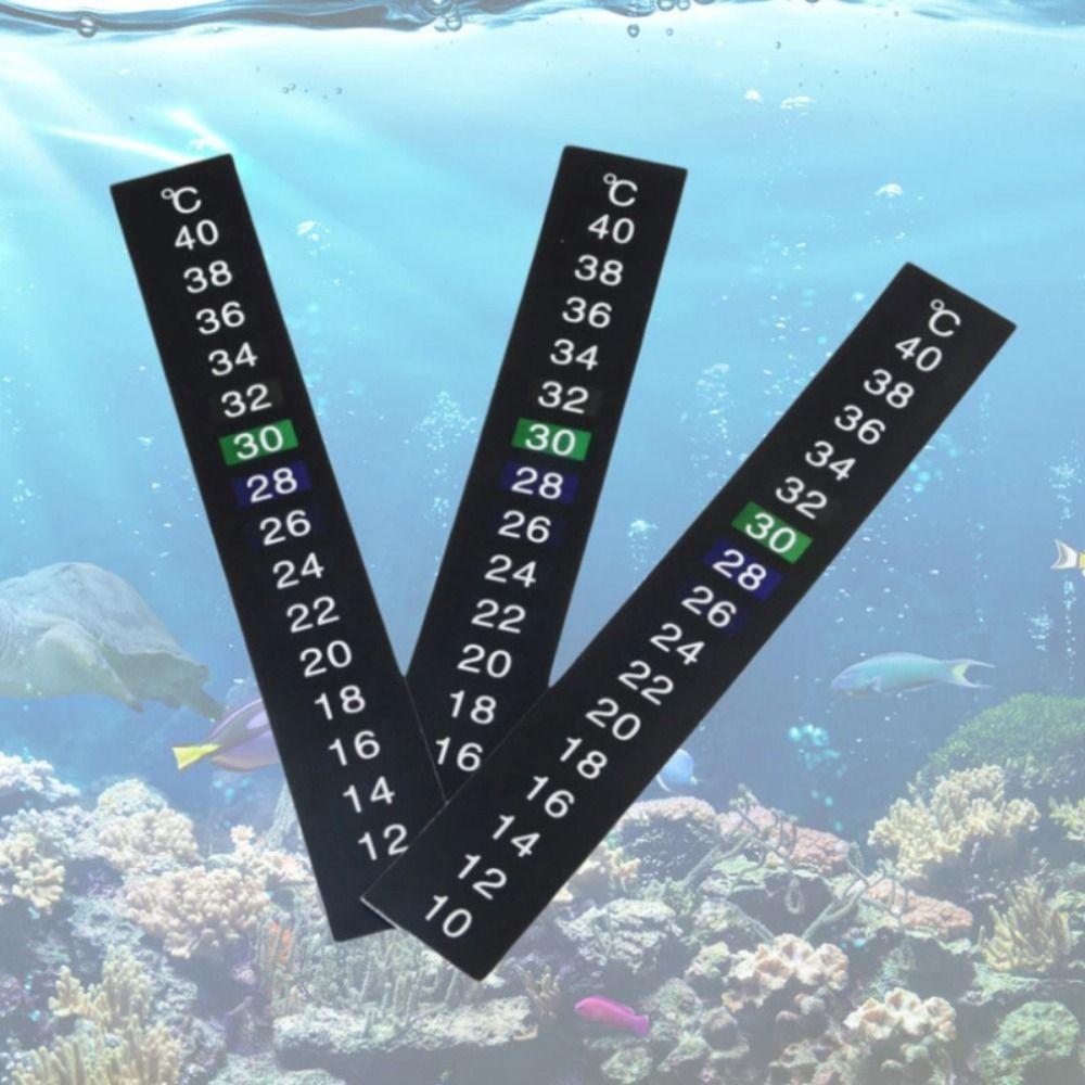 8pcs 10℃ to 40℃ Temperature Sensing Stickers Self Adhesive Liquid Crystal Temperature Sensor Black Fish Tank Thermometer