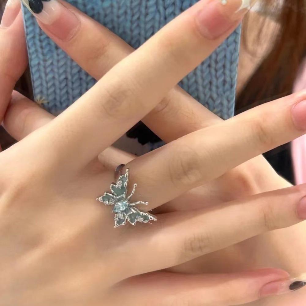 

Кольцо из цинкового сплава с милой бабочкой, изысканное 3D-кольцо с изображением животных, кольца для пар