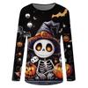 Women's Halloween Printed Round-neck Loose Long-sleeved Top