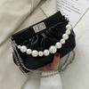Fashion Pearl Chain Handbag Womens Cross Body Shoulder Bag High-quality Soft Leather Female Bag Handbag Fashion Accessories