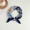 [18 cotton and linen] French high-end bag head small square scarf women's seaside photo silk scarf spring and autumn decorative versatile scarf