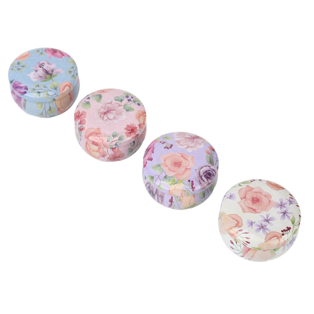 4 stk Elegant Duftlys med Tørkede Blomster Hjem Soverom Langvarig Duft Aromaterapi Lys