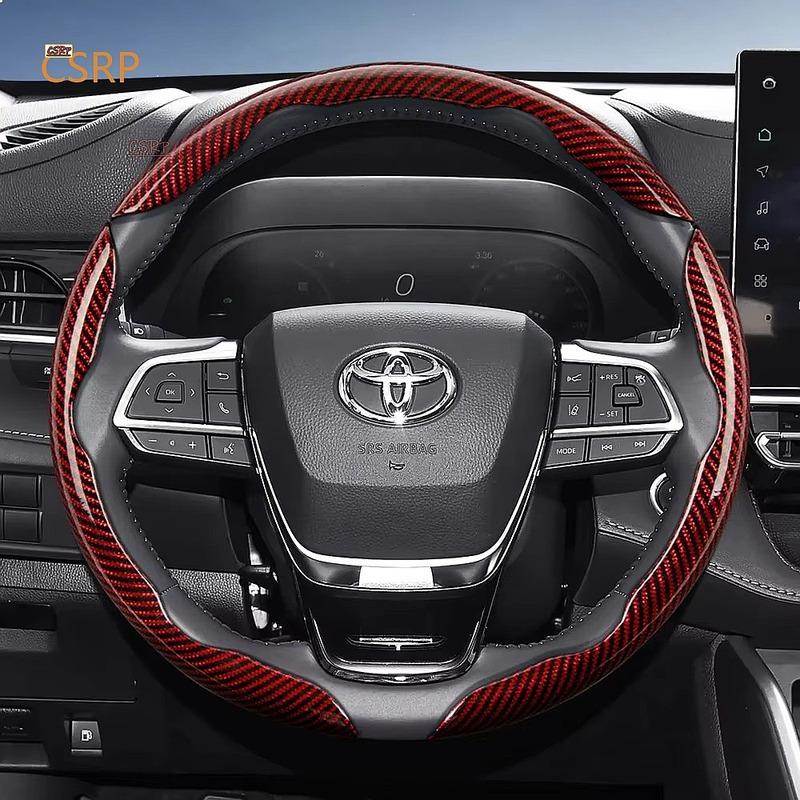 Suitable for Toyota Carbon Fiber Texture Steering Wheel Cover with Segmented Quick-Release Design, Durable, for Rav4, Hilux