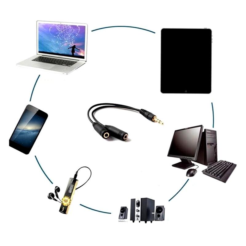 Dual Female Audio Cable Y Splitter Cable 3.5 Mm 1 Male To 2 For Earphone Headset Headphone Mp3 Mp4 Stereo Plug Adapter Jack