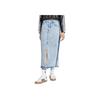 adidas X Ksenia Schneider Lockerer Vintage-Stil Denim Maxirock Damenröcke Hellblau IW5665