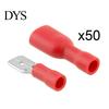 Wiring Quick Connector 50Pairs Insulated Spade Electrical Crimp Cable Terminals Set Wire Terminal Kit
