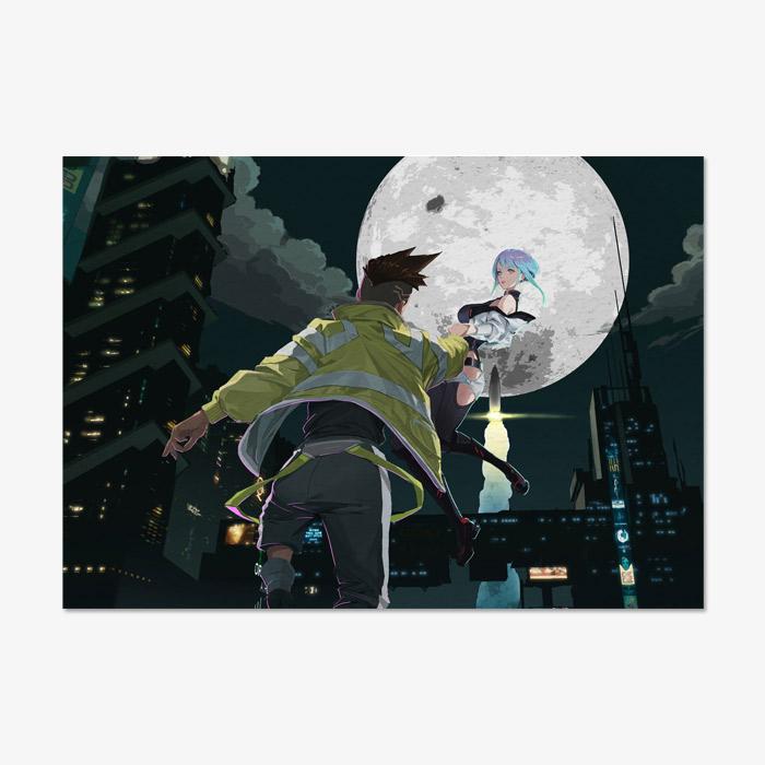 Cyberpunk Edgerunners Anime Tapestry Polyester Wall Hanging Cyberpunk Aesthetic Decor for Bedroom Gaming Room Dorm