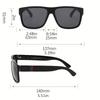 3PCS Fashion Square Polarized Sunglasses Men Vintage PC Male Sun Glasses Women Stylish Black Sport Shades