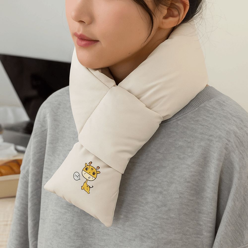 Solid Color Down Cotton Scarf Thickened Thermal Warm Scarf Fashion Winter Cross Scarf Woman/Girls